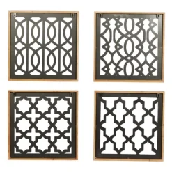 Kirkland's Home Framed Matte Black Metal Wall Plaques, Set Of 4- Wall Plaques
