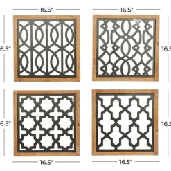 Kirkland's Home Framed Matte Black Metal Wall Plaques, Set Of 4- Wall Plaques