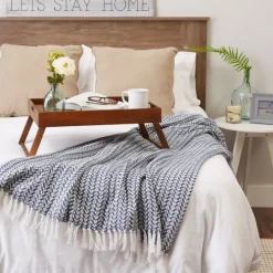 Kirkland's Home French And White Arrowhead Throw- Blankets & Throws