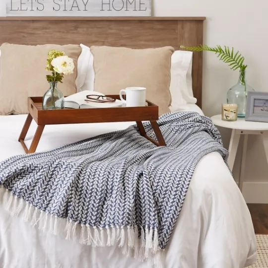 Kirkland's Home French And White Arrowhead Throw- Blankets & Throws