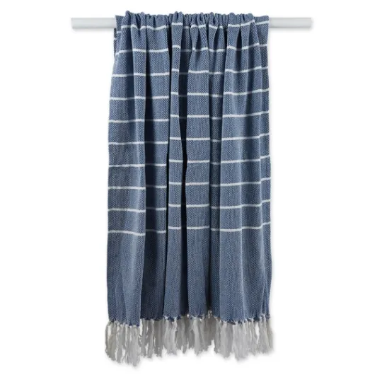 Kirkland's Home French And White Thin Stripe Throw- Blankets & Throws