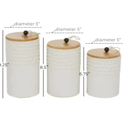 Kirkland's Home French Scalloped Canisters, Set Of 3- Decorative Bowls & Jars