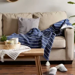 Kirkland's Home French Slub Stripe Decorative Throw- Blankets & Throws
