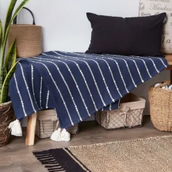 Kirkland's Home French Slub Stripe Decorative Throw- Blankets & Throws