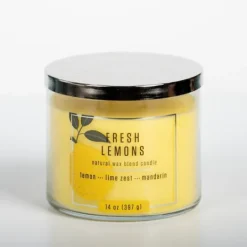 Kirkland's Home Fresh Lemons 14 Oz. Triple Wick Jar Candle- Candles