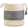 Kirkland's Home Frost Gray Bold Striped Jute Basket, 17 In.- Baskets & Boxes