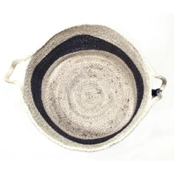Kirkland's Home Frost Gray Bold Striped Jute Basket, 17 In.- Baskets & Boxes