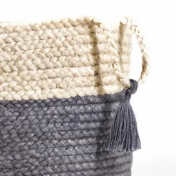 Kirkland's Home Frost Gray Bold Striped Jute Basket, 19 In.- Baskets & Boxes