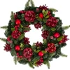 Kirkland's Home Frosted Red Ornament And Pinecone Wreath- Wreaths