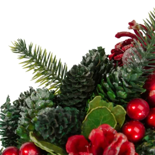 Kirkland's Home Frosted Red Ornament And Pinecone Wreath- Wreaths