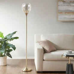 Kirkland's Home Frosted Starlight Golden Floor Lamp- Floor Lamps