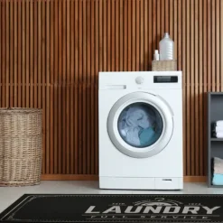 Kirkland's Home Full Service Laundry Black Floor Mat, 24X60- Kitchen & Floor Mats