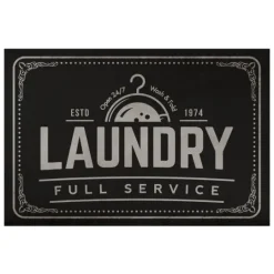 Kirkland's Home Full Service Laundry Black Floor Mat, 24X36- Kitchen & Floor Mats