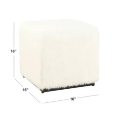 Kirkland's Home Fur Cube Ottoman- Benches & Ottomans