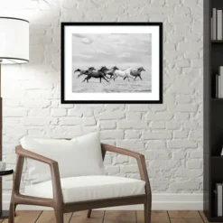 Kirkland's Home Galloping Wild Horses Framed Wall Art- Framed Art