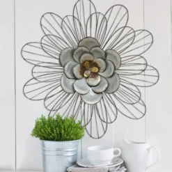 Kirkland's Home Galvanized Daisy Plaque- Wall Plaques