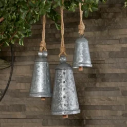 Kirkland's Home Galvanized Iron Hanging Bells, Set Of 3- Decorative Accents
