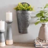 Kirkland's Home Galvanized Metal Ribbed Wall Pocket- Wall Storage