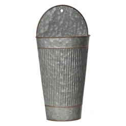 Kirkland's Home Galvanized Metal Ribbed Wall Pocket- Wall Storage