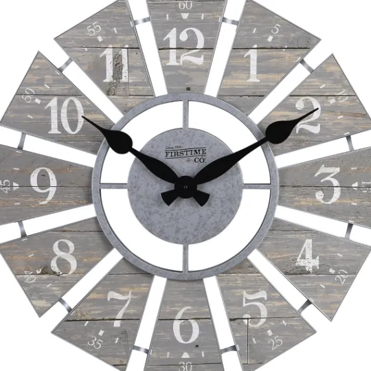 Kirkland's Home Galvanized Windmill Wall Clock- Clocks