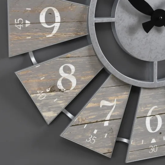 Kirkland's Home Galvanized Windmill Wall Clock- Clocks
