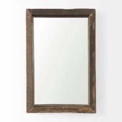 Kirkland's Home Garcelle Raw Wood Rectangle Wall Mirror- Framed Mirrors