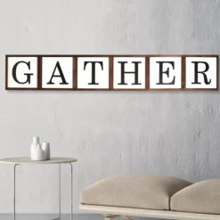 Kirkland's Home Gather Family Reversible Wood Box- Wall Quotes & Signs