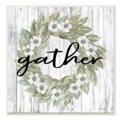 Kirkland's Home Gather In Floral Wood Plank Wall Plaque- Wall Quotes & Signs