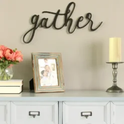 Kirkland's Home Gather Script Wall Plaque- Wall Quotes & Signs