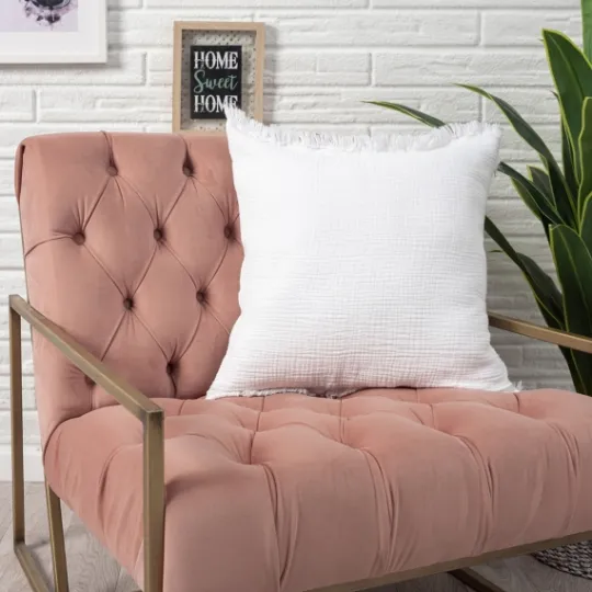 Kirkland's Home Gauze Organic Fringe Throw Pillow- Pillows