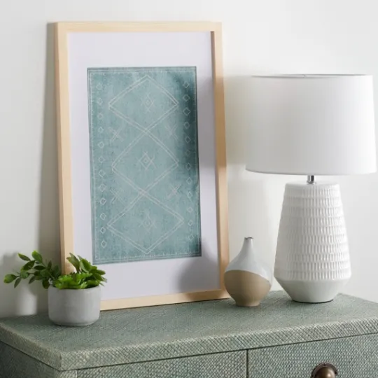 Kirkland's Home Geometric Framed Textile Wall Plaque- Wall Plaques