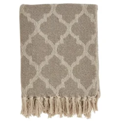 Kirkland's Home Geometric Fringe Throw Blanket- Blankets & Throws