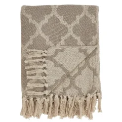 Kirkland's Home Geometric Fringe Throw Blanket- Blankets & Throws