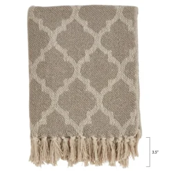 Kirkland's Home Geometric Fringe Throw Blanket- Blankets & Throws