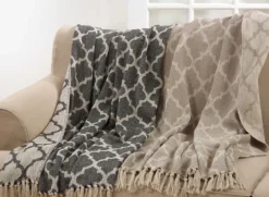 Kirkland's Home Geometric Fringe Throw Blanket- Blankets & Throws