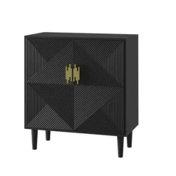 Kirkland's Home Geometric Gold Handle Cabinet- Cabinets & Sideboards