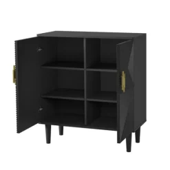 Kirkland's Home Geometric Gold Handle Cabinet- Cabinets & Sideboards