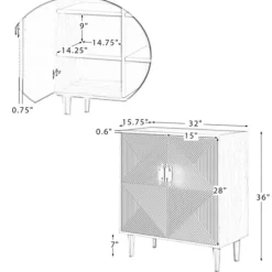 Kirkland's Home Geometric Gold Handle Cabinet- Cabinets & Sideboards
