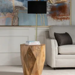 Kirkland's Home Geometric Mango Wood Accent Table- Accent & End Tables