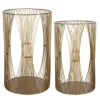 Kirkland's Home Geometric Metal Hurricanes, Set Of 2- Candle Holders