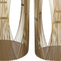 Kirkland's Home Geometric Metal Hurricanes, Set Of 2- Candle Holders