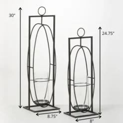 Kirkland's Home Geometric Oval 2-Pc. Hurricane Sconce Set- Sconces