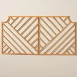 Kirkland's Home Geometric Weave Rat Queen Headboard- Beds & Headboards