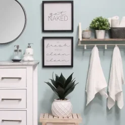 Kirkland's Home Get Naked Bathroom Plaques, Set Of 2- Wall Quotes & Signs