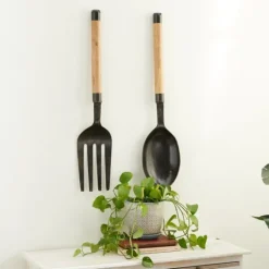 Kirkland's Home Giant 2-Pc. Spoon And Fork Wall Sculptures- Wall Plaques