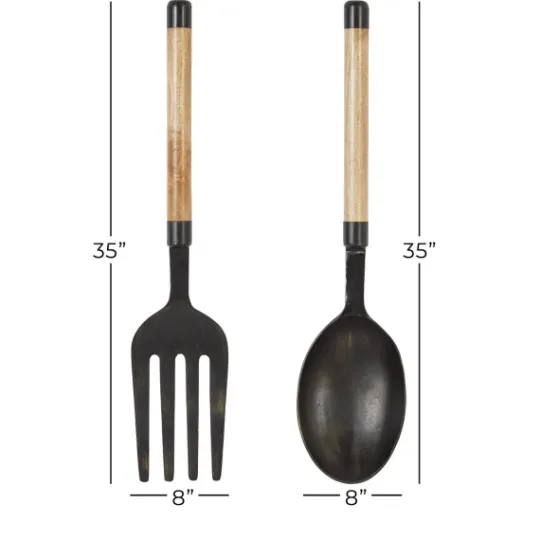 Kirkland's Home Giant 2-Pc. Spoon And Fork Wall Sculptures- Wall Plaques