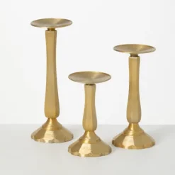 Kirkland's Home Gilded En 3-Pc. Pillar Candle Holder Set- Candle Holders