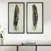 Kirkland's Home Gilded Feathers Canvas Art Prints, Set Of 2- Framed Art