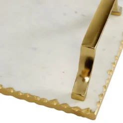 Kirkland's Home Gilded White Ceramic Trays, Set Of 2- Decorative Trays