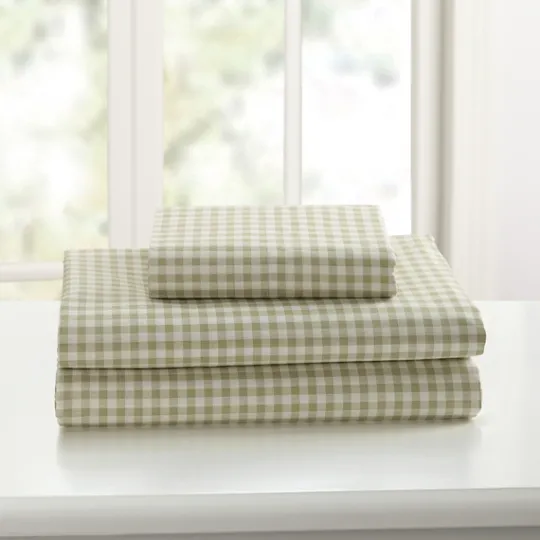 Kirkland's Home Gingham 3-Pc. Twin Sheet Set- Bed Sheets